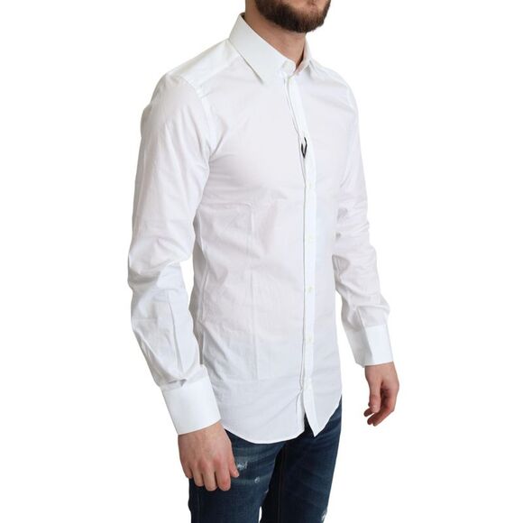 Dolce & Gabbana White Pure Cotton Men Dress Formal Men's Shirt